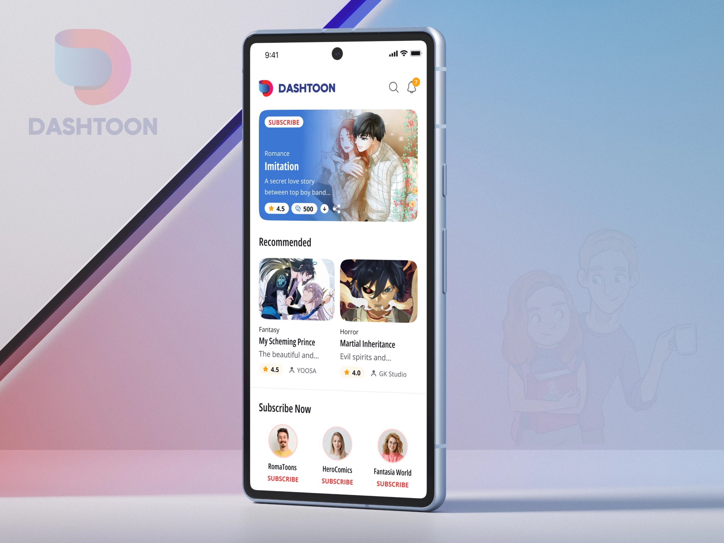 Dashtoon – Mobile App UI/UX Design for Lightning-Fast Comics