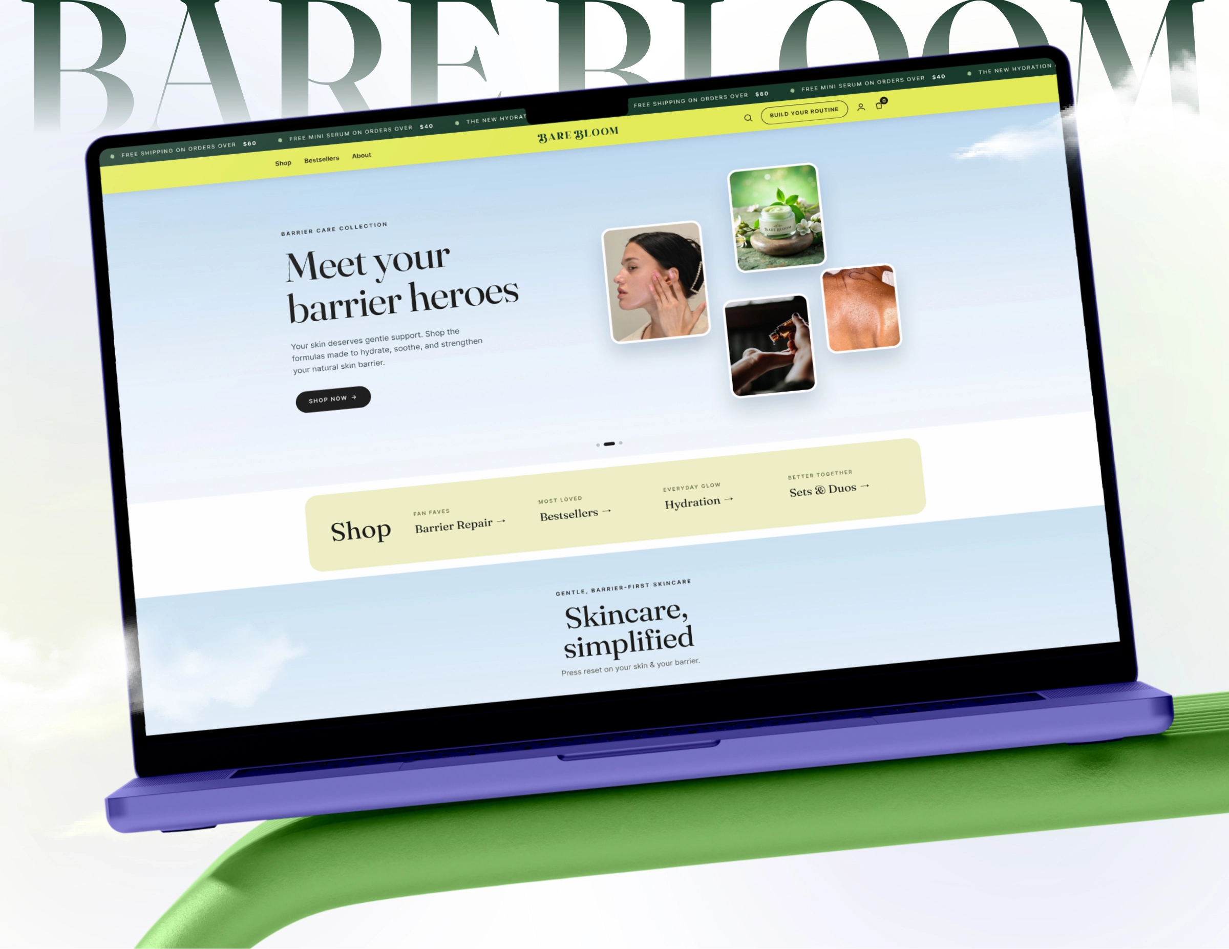 Bare Bloom – Skincare eCommerce Website Design